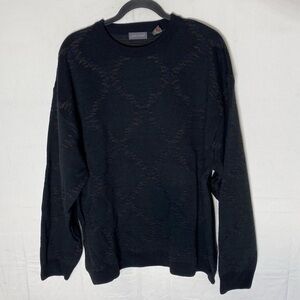 Vintage Jantzen Black Wool Blend Crew Neck Sweater XL Dadcore Normcore